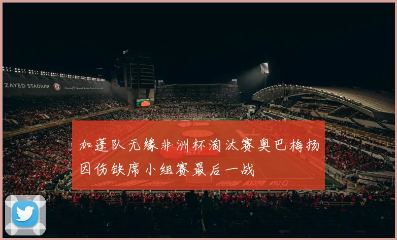 加蓬队无缘非洲杯淘汰赛奥巴梅扬因伤缺席小组赛最后一战